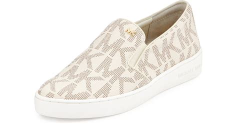 michael michael kors keaton logo slip-on sneakers|Michael Kors mesh sneakers.